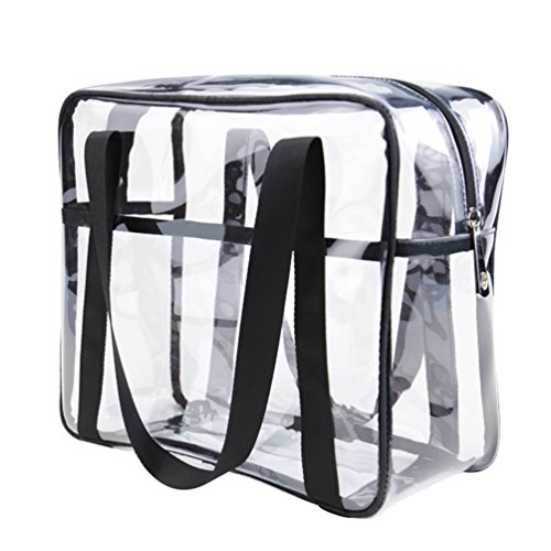 Yuanu Transparente PVC Cremallera Neceser De Cosmeticos De Mano Gran Capacidad Necesidades Diarias Bolsa De Almacenamiento Serigrafía Impermeable Durable Viaje Bolsa De Lavado Como El Cuadro