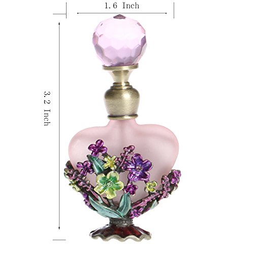 YUFENG - Botella de Perfume de Cristal vacía y rellenable Vintage, Hecha a Mano, decoración del hogar, Regalo de Boda para Mujer