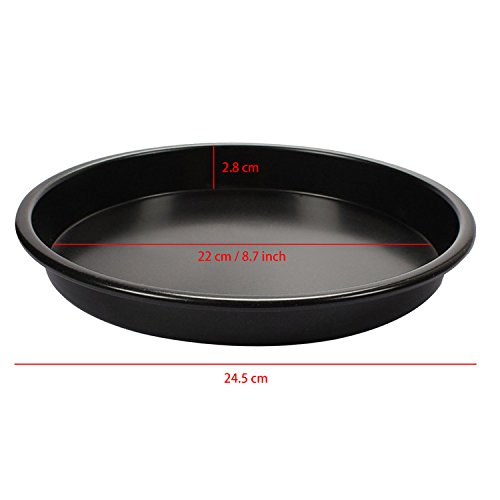 Yunhigh Pizza de Aluminio Bandeja para Hornear Pizza Antiadherente Redonda Que Sirve Bandeja Horno Plato Platos de Pizza BBQ Tostado estaño Cocina Cocina Utensilios de Cocina-Negro