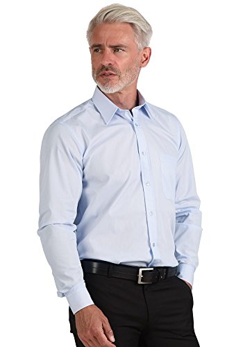 Yves Dorsey – Camisa de algodón de Popeline Majoritaire azul celeste L