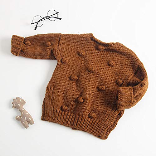 YWLINK Cardigan Bebé NiñA NiñO SuéTer De La Capa Arriba Camiseta Bola De Burbujas Hecha A Mano Ropa De NiñOs Chal De Vestir Lindo Fiesta De CumpleañOs Regalo Jersey Chaqueta(marrón,12-18 meses/90)