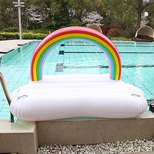 YWYW Anillo De La Natación, Inflable Arco Iris De La Cama Flotante Adultos Playa Sillón Cama De Agua Vida Boya De Vida Montaje, Apto para El Juego De Playa/Vacaciones