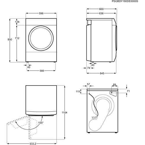 Zanussi ZDH8353W Secadora con Bomba de Calor de Libre Instalación, 8 Kg, Motor Inverter, Programa Antiarrugas, Tambor XXL, Puerta XXL, Filtro EcoFlow, Display LCD, Inicio Diferido, Blanco, A++