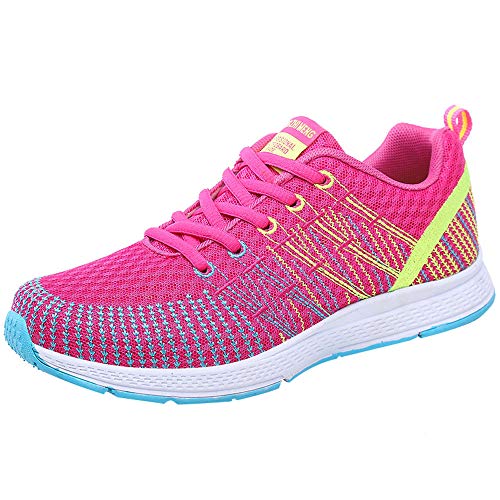 Zapatillas de Deporte Respirable para Correr Deportes Zapatos Running Cojines de Aire Calzado Mecedora Net para Estudiante Volar Zapatos Deportivas de Mujer Gimnasia Ligero Sneakers Atletismo riou