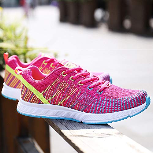 Zapatillas de Deporte Respirable para Correr Deportes Zapatos Running Cojines de Aire Calzado Mecedora Net para Estudiante Volar Zapatos Deportivas de Mujer Gimnasia Ligero Sneakers Atletismo riou