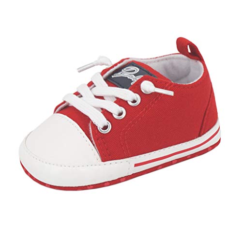 Zapatos para bebé Auxma La Zapatilla de Deporte Antideslizante del Zapato de Lona de la Zapatilla de Deporte para 3-6 6-12 12-18 M (12-18 M, Rojo)