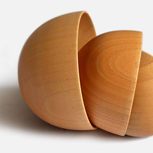 ZEARE - Cuenco de madera 100% natural, estilo japonés, para arroz, sopa de madera de castaño, para arroz, 11 cm, para arroz, sopas, postres, repostería