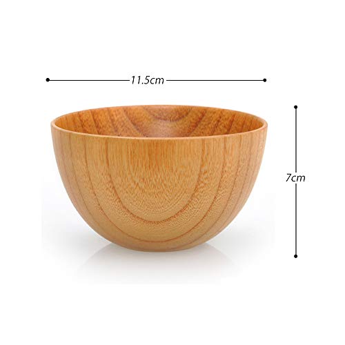 ZEARE - Cuenco de madera 100% natural, estilo japonés, para arroz, sopa de madera de castaño, para arroz, 11 cm, para arroz, sopas, postres, repostería