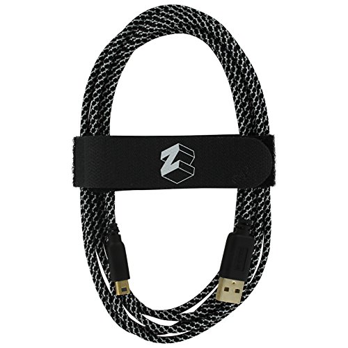 ZedLabz - Cable de carga USB trenzado para Nintendo 3DS, 2DS y DSi (cable de carga y reproducción extra largo), color dorado