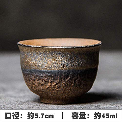 ZEH Taza de té Hecho a Mano de gres Taza de té Japonesa Antigua de leña de cerámica de Kung fu Juego de té Pu'er Individual Copa Oler Copa-Style 1 (Capacidad: sobre 60 ml) FACAI (Color : 52245)