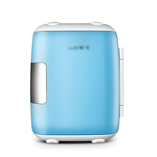 ZHAN YI SHOP 4L Mini Refrigerador del Refrigerador Portable Eléctrico Y Calentador DC, Maquillaje Nevera For Alimentos, Cuidado De La Piel, La Leche Materna, Medicamentos, Carro Y Viajes (Azul)