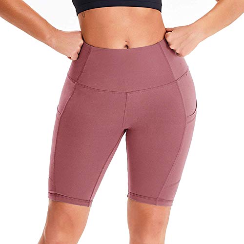 ZHANGYY Mujeres Deportes Leggings Delgados Yoga Fitness Pantalones Cortos Pantalones Deportivos Estiramiento Entrenamiento Gasa Costura Pantalones levantadores de glúteos Traje Pantalones