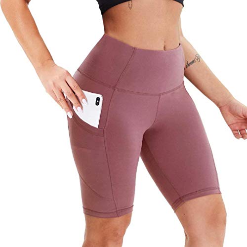 ZHANGYY Mujeres Deportes Leggings Delgados Yoga Fitness Pantalones Cortos Pantalones Deportivos Estiramiento Entrenamiento Gasa Costura Pantalones levantadores de glúteos Traje Pantalones