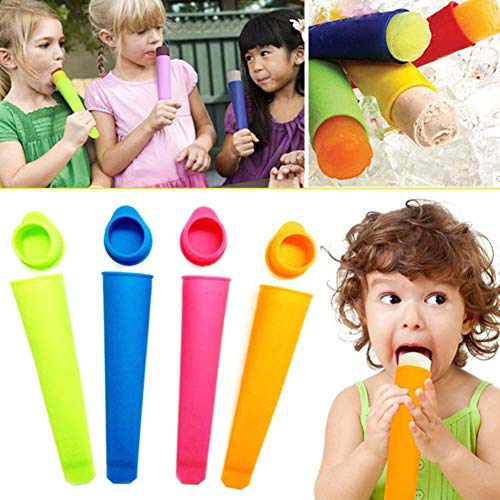 Zhongyanxin Cocina 1 Paquete Silicona Popsicle Molde -ice Pop Molde, Polos Moldes con Tapas, Calidad Alimentaria, sin Bpa - Popsicle Fabricante para Su Niños Al Azar Color