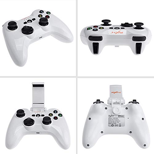 ZIHENGUO MFi Gamepad, Consola de Juegos Portátil Certificada Speedy Wireless Bluetooth Controlador de Juegos Joystick Portátil Vibración Mano para iPhone/iPad/App TV,White