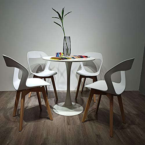 ZMALL - Sillas de comedor creativas nórdicas para café, respaldo de arte calado, patas de madera maciza, estructura estable, apto para restaurantes, cafeterías, bares, juego de 4