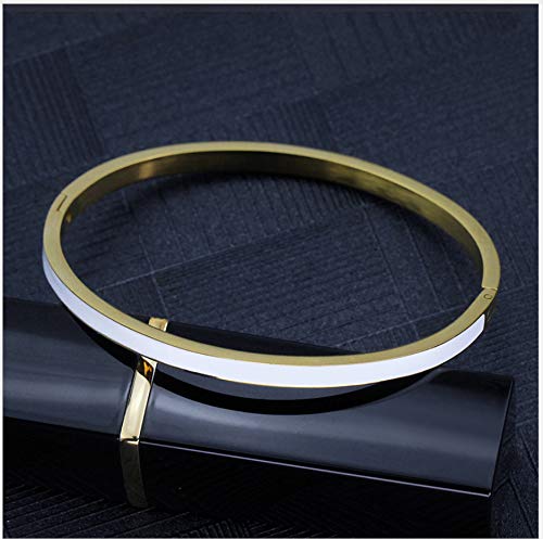 zmnbaa Brazalete De Hebilla De Aceite por Goteo, Revestimiento De Horno De Vacío, Brazalete De Acero De Titanio De Oro Rosa