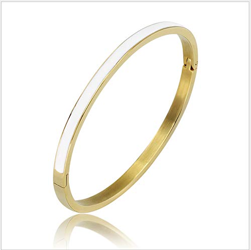 zmnbaa Brazalete De Hebilla De Aceite por Goteo, Revestimiento De Horno De Vacío, Brazalete De Acero De Titanio De Oro Rosa