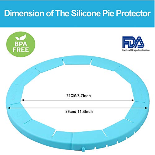 ZOO'S Pie Crosta Protector Shield Pellicola regolabile FDA Grado di sicurezza alimentare Copertura a buccia per torta Protettore per torta durevole e riutilizzabile in silicone