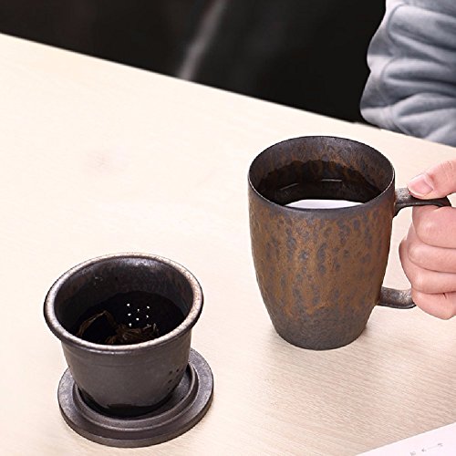 ZPSPZ Taza De Cerámica Taza De Té Y Ceramica Gruesa Para Filtrar La Taza De Té A La Japonesa Antigua Taza De Café,B