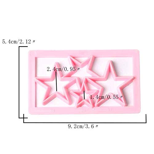 ZPZZPY 9 Piezas Valla Fondant Molde de Pastel en Relieve Figura geométrica corazón Estrella Cortador de Galletas moldes de Galletas en Relieve Herramientas de decoración de Fondant