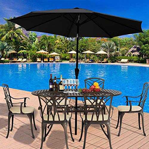 ZXYY Jardín 2.7m Paraguas Colgante Banana Garden Patio Sombrilla Octagonal para el Sol para jardín Hotel Market Saloon Lado de la Piscina Playa Exterior Negro