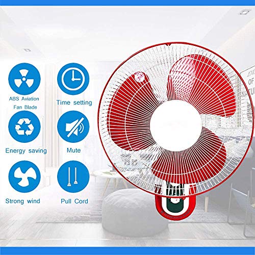 ZYLHC Muro de Negocios con Ventilador con Cable de tracción, Potente Flujo de Aire, inclinación Ajustable de refrigeración Pared Fan con 3 Velocidad/Tiempo de Ajuste / 90 ° Oscilación/for el hogar