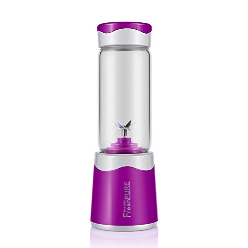 ZZJ Exprimidor 380Ml Usb Exprimidor Botella Portátil Eléctrico Fruta Exprimidor Exprimidor Licuadora Exprimidor Exprimidor Máquina Cocina Herramientas 4/6 Cuchillas, Púrpura2