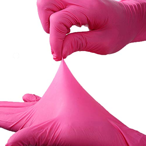 100 Unids (1 Caja), Guantes Desechables De Nitrilo Durables, Resistentes Al Desgaste, Goma, Látex, Alimento, Guantes De Limpieza Médica Para El Hogar, Antiestático, Rosa, S