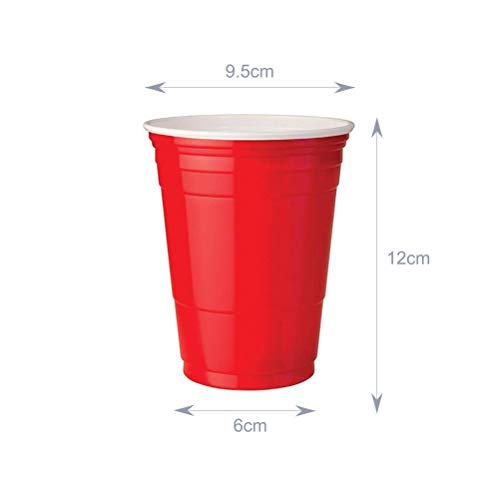 16 oz – 10 tazas desechables rojas americanas – para todas las bebidas – no necesita limpieza – borde fuerte y base estable