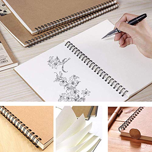 2 Piezas Bloc de Dibujo A5 Papel kraft Libros de Visitas Escribir Dibujo Adecuado para Lápiz Acuarela Dibujo Escritura Artistas