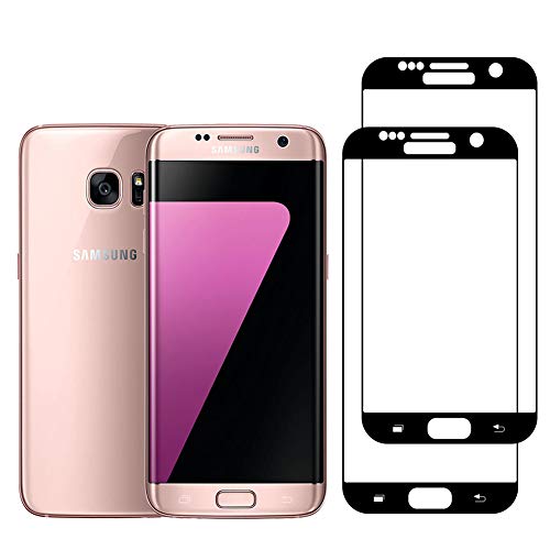 [2 Unidades] Amonke Protector de Pantalla para Samsung Galaxy S7 Edge Cristal Templado, 9H Dureza Alta Definicion [3D Curvado Completa Cobertura] Vidrio Templado Screen Protector para Samsung S7 Edge