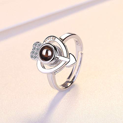 24 JOYAS Anillo Ajustable Flecha de Amor con Mensaje Oculto. Regalo romántico de Aniversario y Enamorados para la Mujer Que amas