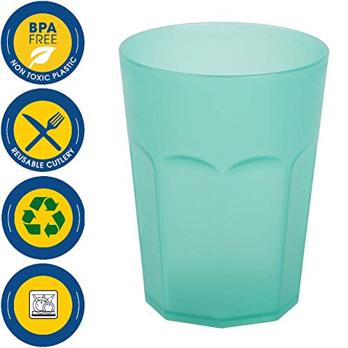 5 vasos de plástico para fiestas, vasos de plástico, 0,4 l, sin BPA