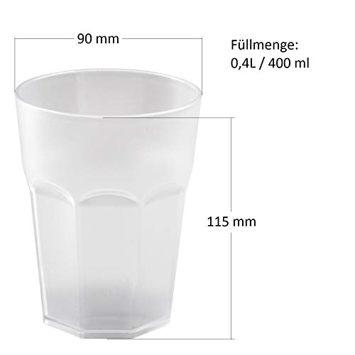 5 vasos de plástico para fiestas, vasos de plástico, 0,4 l, sin BPA