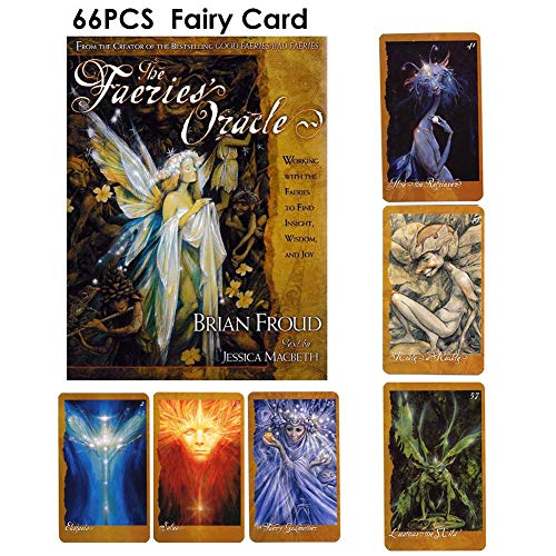 66PCS Tarot Cards, The Faeries 'Oracle Cards, versión en inglés, Fairytale Solitaire, Juegos de Mesa Divertidos Juegos de Cartas de Tarot de Mesa para Fiestas Familiares Naipes