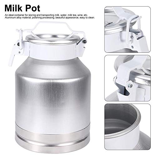 8L Aleación de aluminio Lata de leche Recipiente para ollas Dispensador de leche Cubo de vino Cubo Jarra para uso en restaurantes pesados