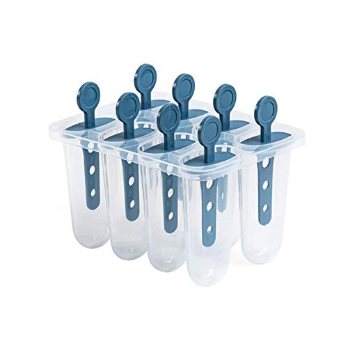 8PCS Moldes para paletas Heladoras de helados Moldes Máquina para hacer hielo Yogurt congelado Refrigerador de helados Dulces Congelador, puesto de helados para niños Paletas (Azul, One Size)