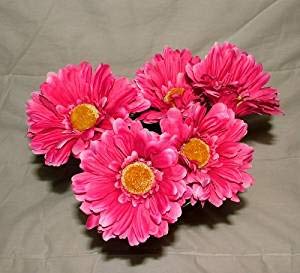 A1-Homes 6 x Artificial Single Stem Hot Pink Gerbera with Big Bloom - Very Dramatic - Home Garden