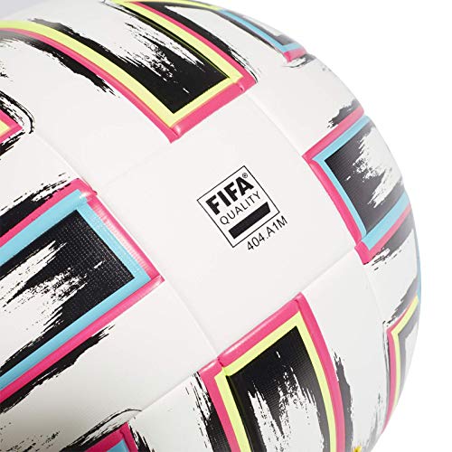 adidas UNIFO LGE XMS Balón de Fútbol, Men's, White/Black/Signal Green/Bright Cyan, 5