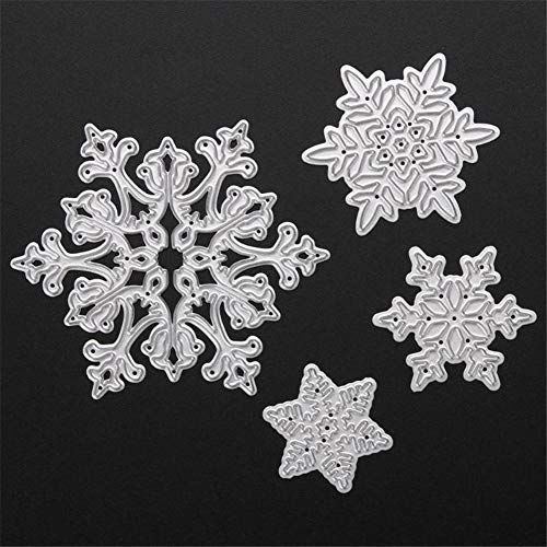 Aeromdale Scrapbooking Troqueles de corte 4 unids Copo de nieve de Navidad Troqueles de corte Plantillas de troquelado DIY Papel Álbum de tarjetas Craft Pequeños objetos prácticos