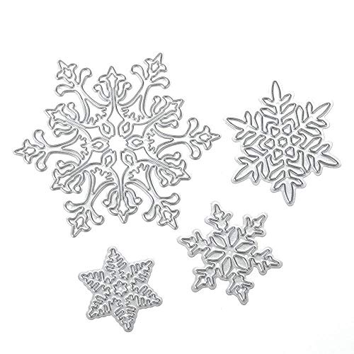 Aeromdale Scrapbooking Troqueles de corte 4 unids Copo de nieve de Navidad Troqueles de corte Plantillas de troquelado DIY Papel Álbum de tarjetas Craft Pequeños objetos prácticos