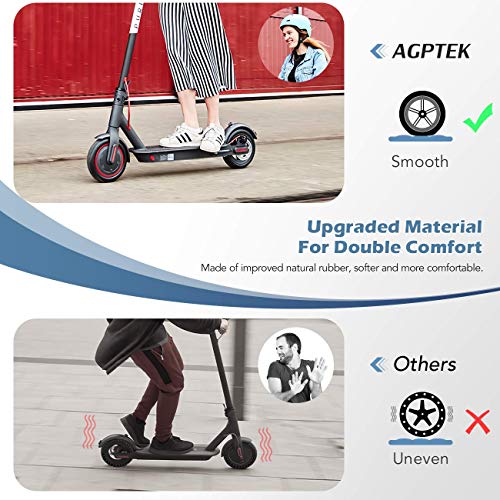 AGPTEK Llanta Libre Reemplazo, Neumático Rueda Macizas para Scooter Eléctrico Xiaomi M365 con 2 pcs Palo de Neumático, Neumático sin Inflación, Negro, 1 Pc