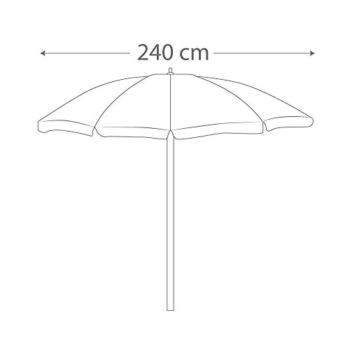 Aktive 62167 - Sombrilla de playa octogonal diámetro 240 cm y UV5O Beach