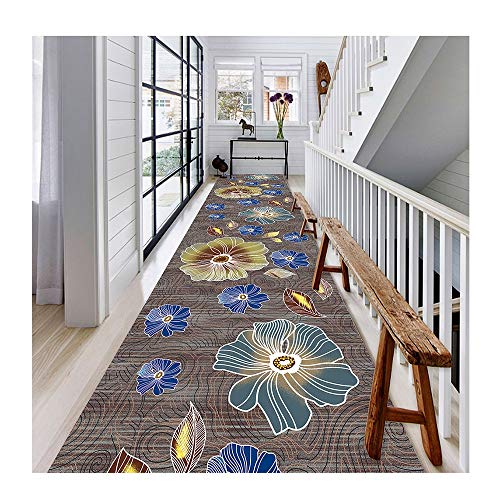 Alfombras XIA Flor Hierba Mat, Vendimia, Ambiente Sencillo, for la Cocina, Sala de Estar, Dormitorio, Pasillo del Canal se Puede Cortar (Size : 0.7x2m)