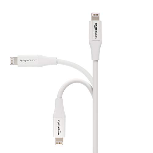 AmazonBasics - Cable de conector Lightning a USB A para iPhone y iPad - 10 cm - 1 unidad, Blanco