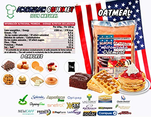 American Suplement - 1000 gr - Harina de Avena Integral, ideal para tortitas, batidos, bizcochos y magdalenas (BOMBON ROCHER)