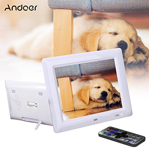 Andoer 8'' HD TFT-LCD Marco Digital de Fotos MP3 MP4 Movie Player con Escritorio Remoto Negro