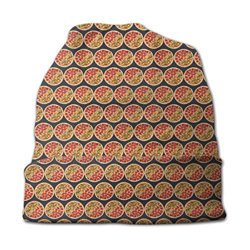 AOOEDM Gorros con estampado de pizza Gorros de punto Gorros para hombres y mujeres Gorras de calavera