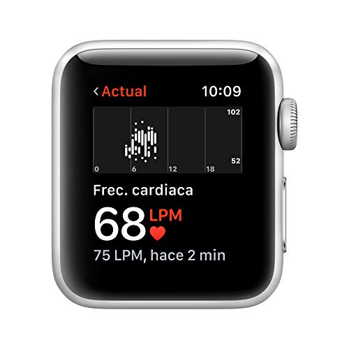 Apple Watch Series 3 (GPS) con caja de 38 mm de aluminio en plata y correa deportiva, Blanca